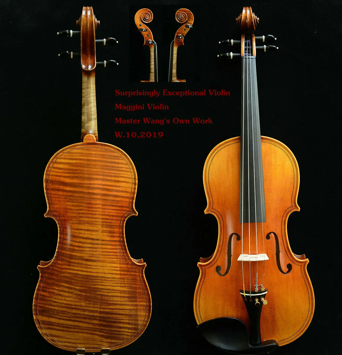 

Actual Violin Outstanding Sounding Violin! Maggini Violin Model!Rare!200-y Old Spruce No.W10