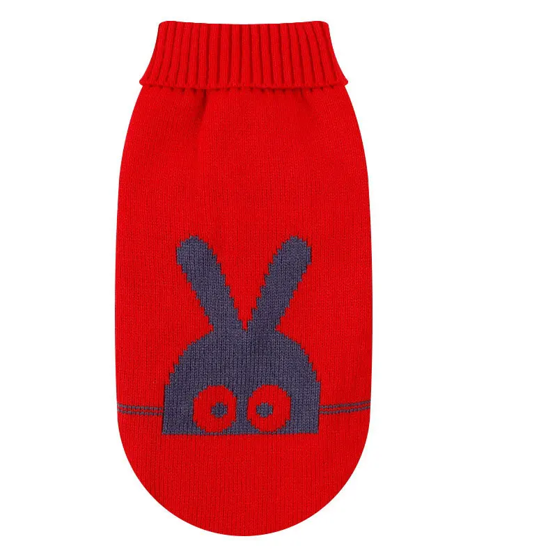 Red rabbit Зима-осень одежда с принтом в виде собак свитер лучший рождественский подарок для домашних животных, с рисунком Черепа Теплый Свитер Собака Пальто Щенок Одежда - Цвет: Red rabbit