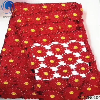 

Beautifical african net laces fabrics with rhinestone 2019 high quality lace fabrics for bridal dresses 5yards/lot ML42N01