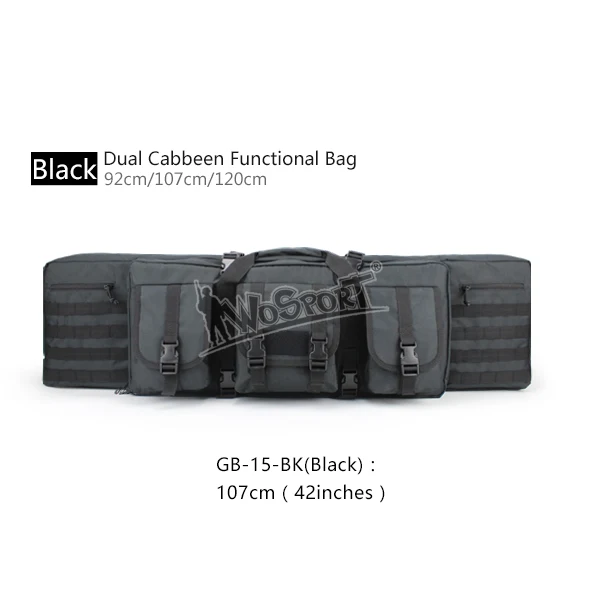 GB-15-BK 130 см тактические охотничьи сумки 600D Оксфорд двойная Функциональная Сумка военный CS пистолет винтовка сумка для спортзала спортивная сумка воздуха 52 дюйма - Цвет: GB-15-BK