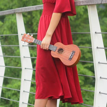 

Muslady 21 Inch Soprano Ukulele Ukelele Mahogany Wood with Carry Bag Uke Strap Strings Full Accessories Set