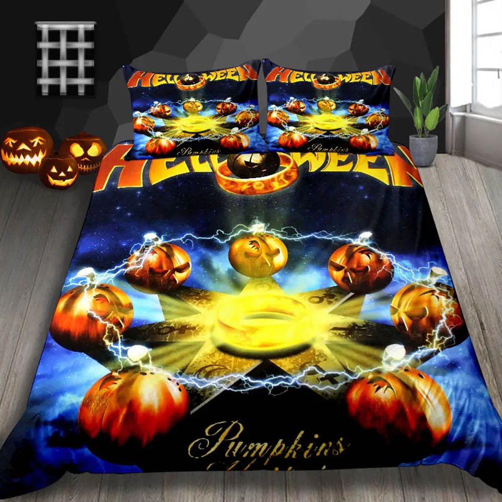 

Thumbedding Magic Array Print Bedding Set Halloween Creative Duvet Cover Pumpkin King Queen Full Twin Single Double Bed Set