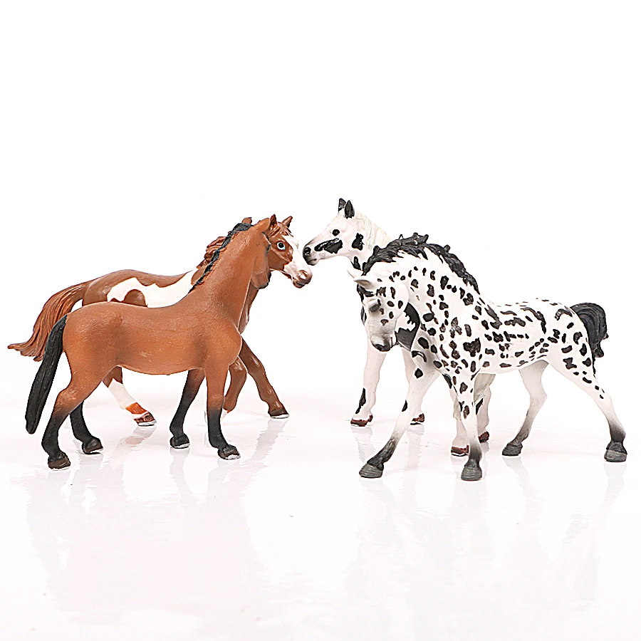 Животные на ферме, модели лошадей, Appaloosa, гарвардский ганновер, Clydesdale Quarter Arabian Horse, фигурки, цельная игрушка для детей