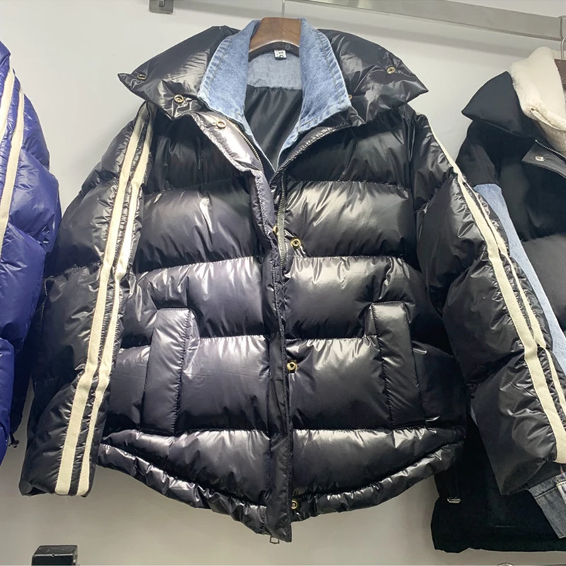 Thicken Cotton-padded Jacket Warm Winter Down Waterproof Coat Women Zipper Parka Glossy Women Cotton Jacket