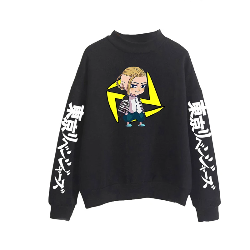 

Anime Tokyo Revengers Cartoon High Collar Hoodies Men Women Capless Sweatshirts Tops Long Sleeve Harajuku Unisex Hoodie Pullover