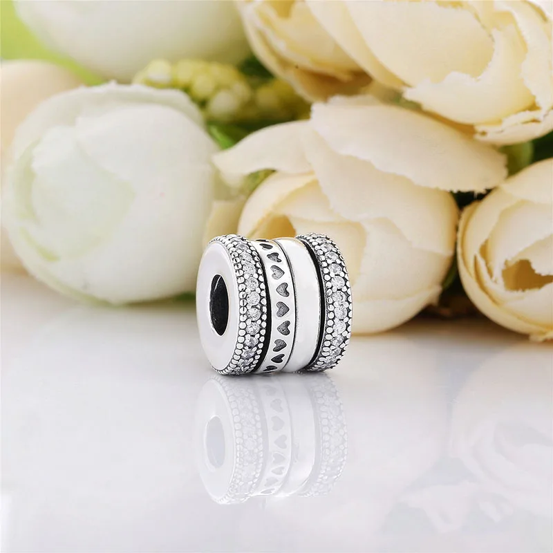 

Authentic 925 Sterling Silver Beads Heart-shaped Double Layer Rotating Bead Fit Original Pandora Bracelet For Women Diy Jewelry