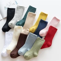 13 Colors Boys And Girls Cotton Socks Casual Ribbed Knee High Baby Long Tube Socks Bootes Socks Children Leg Warmers Socken 3