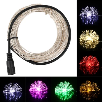 

ICOCO 20M Silver Wire String Fairy Light Christmas Garland Outdoor LED String Lights Wedding Party Lighting DC12V 9 Colors