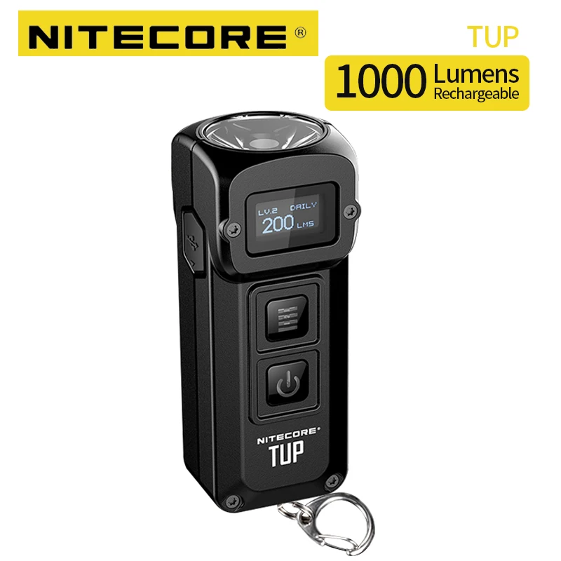 NITECORE TUP USB Перезаряжаемый мини фонарик CREE XP L HD V6 max 1000 лм дальность луча 180 м