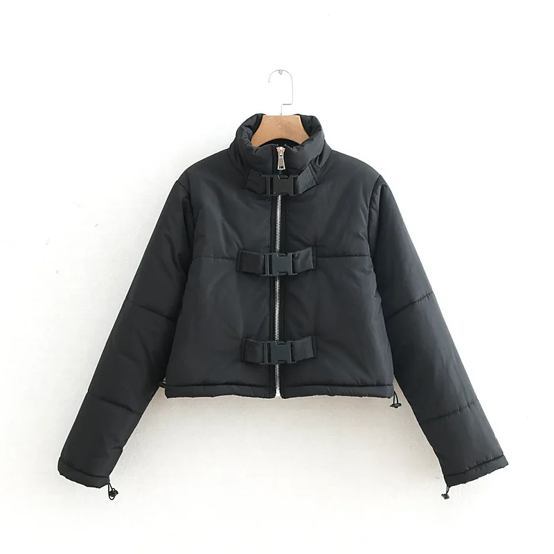 

Coat Women's 2018 Winter New Style Western Style Solid Color High Collar Women's Short Cotton-padded Clothes