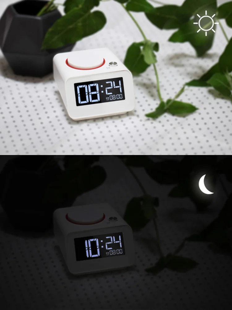 Homtime настольные часы для спальни с двумя портами USB зарядного устройства для рядом с цифровыми портативными часами с регулируемой яркостью повтора