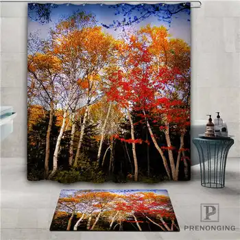 

Custombirch forest (1) Waterproof Shower Curtain Doormat Home Bath Bathroom Polyester Fabric Multi Sizes#2019-1-05-16