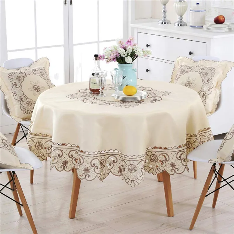 

Multifunctional 2021 Home Textiles Hot Sale Elegant Lace Tablecloths Jacquard Wedding Table Cloth Chair Covers Decoration Towels