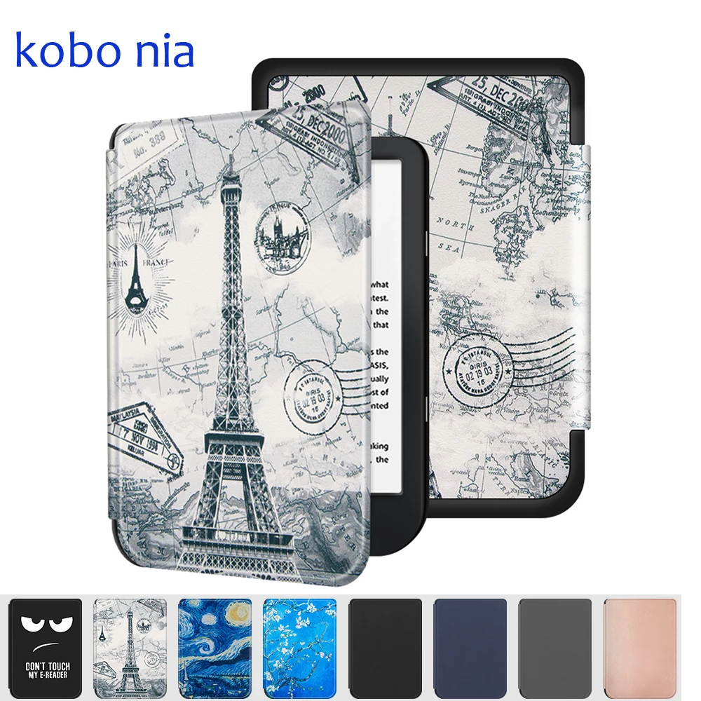 Умный чехол для Kobo Nia 2020 6 дюймовый из искусственной кожи с принтом защитный
