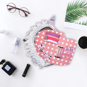 

2020 Transparent PVC Cartoon Unicorn Cosmetic Bags Cute Clear Bag For Women Travel Storage Bags Makeup Case Hair Accessories