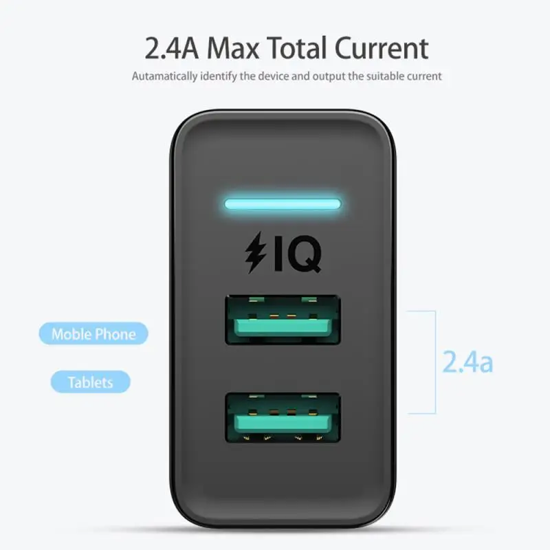 FLOVEME Dual USB зарядное устройство 5 в 2,4 А Быстрая зарядка настенное зарядное устройство адаптер ЕС Разъем для iphone ipad mini samsung Xiaomi