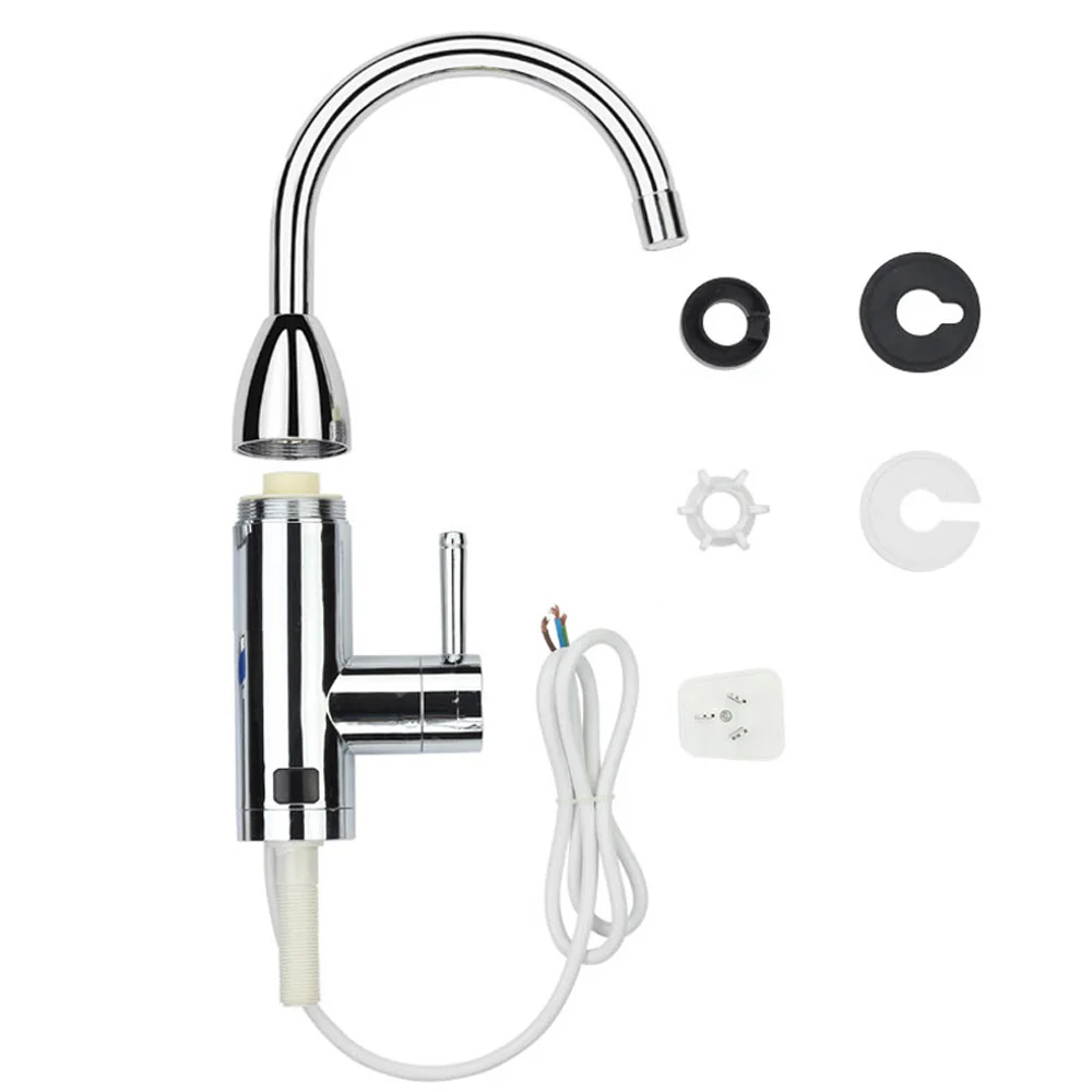 

3000W Electric Faucet 220V LED Display Kitchen Sink Silver 16Ah Bathroom