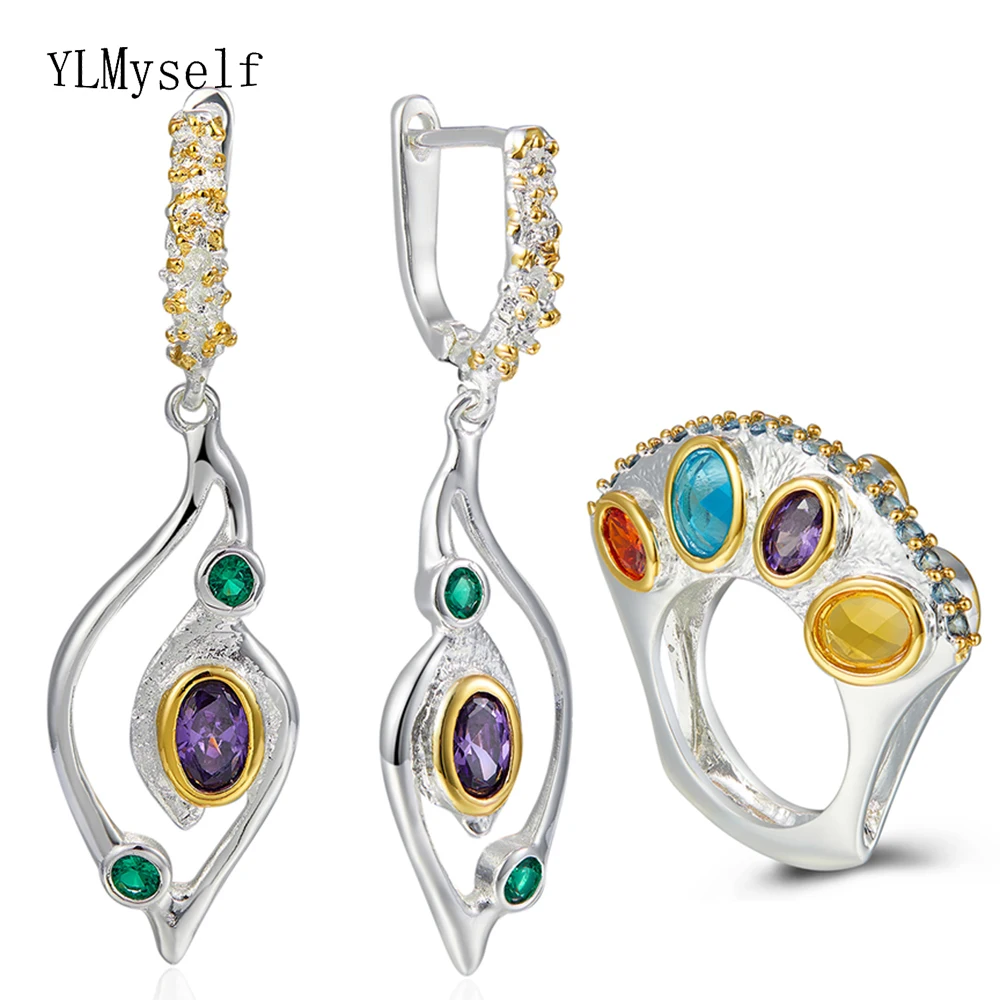 Новые дизайнерские серьги в виде глаз, наборы колец, фиолетовые разноцветные кубические циркония, модные ювелирные украшения, вечерние юве... Новые дизайнерские серьги в виде глаз, наборы колец, фиолетовые разноцветные кубические циркония, модные ювелирные украшения, вечерние юве...