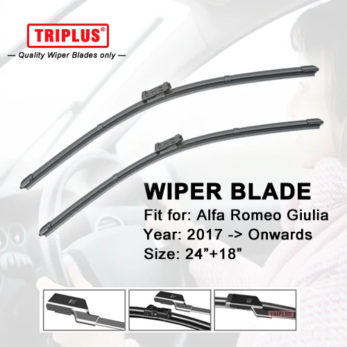 Wiper Blade For Alfa Romeo Giulia (2017onwards) 1set 24"+18",flat Aero