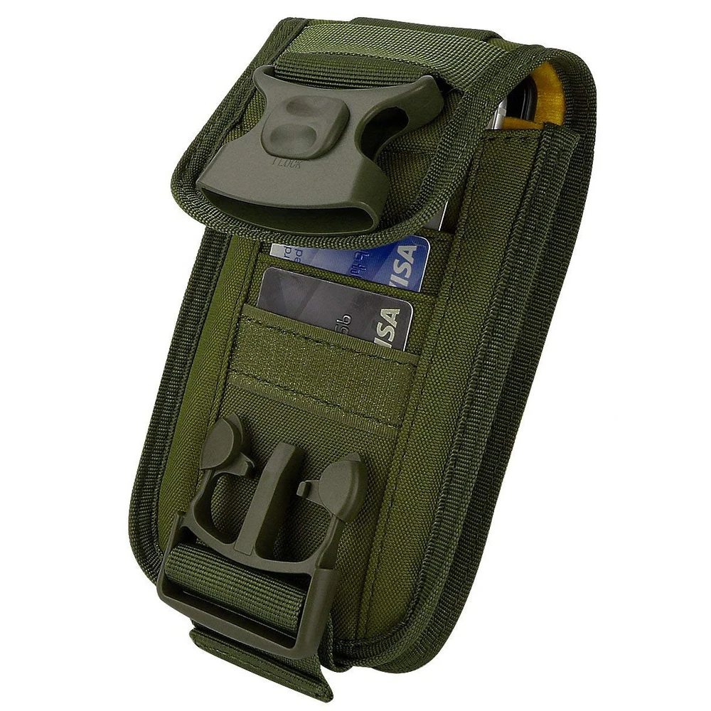 Universal Militar Táctico Molle Cinturón Gancho Bolsa Para Móvil Phones 137x70mm