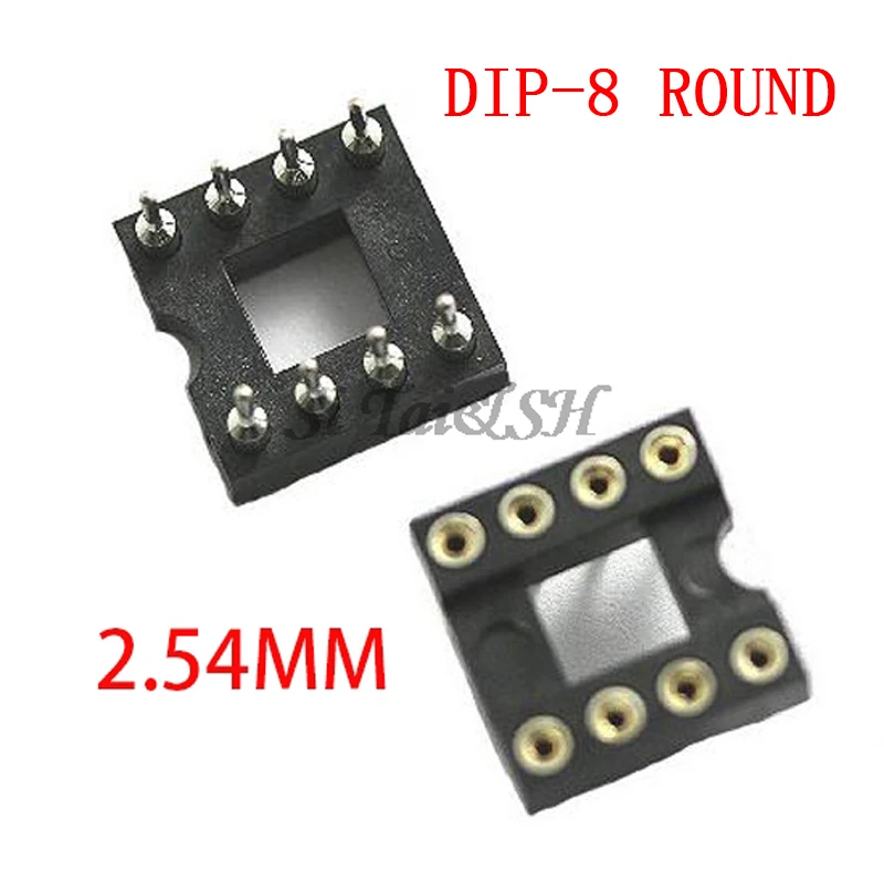 20pcs DIP-8 Round Hole 8 Pins 2.54MM DIP DIP8 IC Sockets Adaptor Solder ...