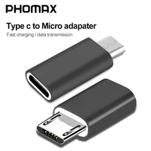 Phomax tipe c um micro jack de carga divisor de transmissão de dados adaptador para huawei xiaomi tipo c usb adaptador de carga