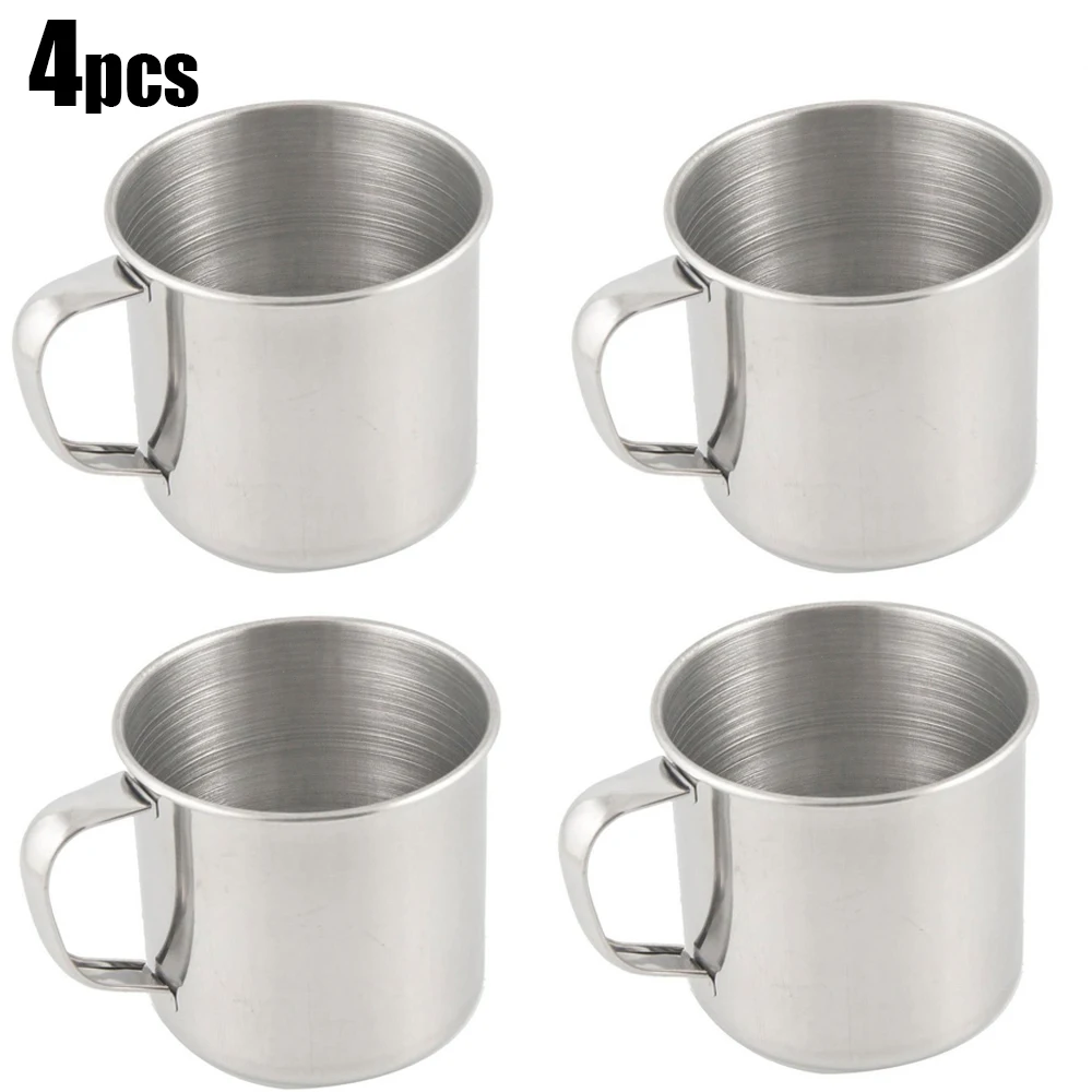 Stainless Steel Coffee Cup with Handle 6 Pcs Camping Cup 4oz Stainless Steel ESP