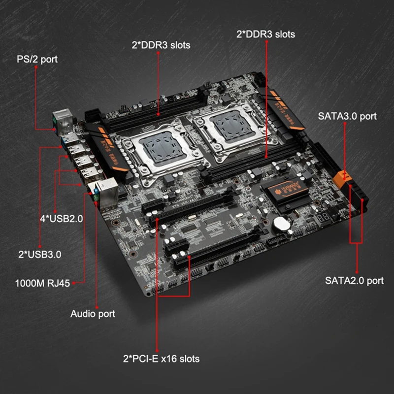 HOT-HUANANZHI Dual X79 материнская плата со скидкой материнская плата с M.2 слотом двойной процессор для Intel Xeon E5 2660 V2 ram 32G(4x8G