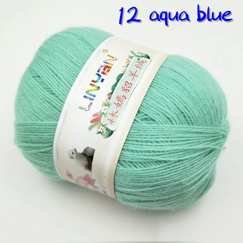 color 12 6 шт.* г 50 г пряжа для ручного вязания шерсти пряжа, вязание крючком норковая шерстяная пряжа для вязания Hermelin flocking Hand woven thread t7 - Цвет: color 12