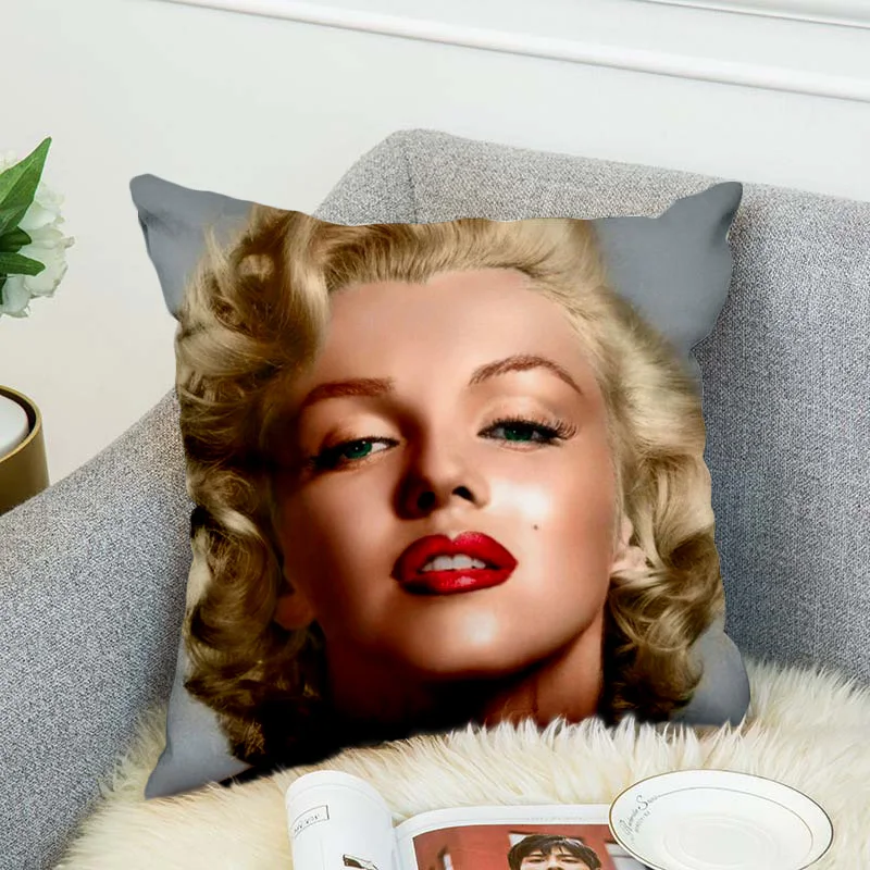 Marilyn Monroe Pillow Case Polyester Decorative Pillowcases Throw Pillow Cover style-8