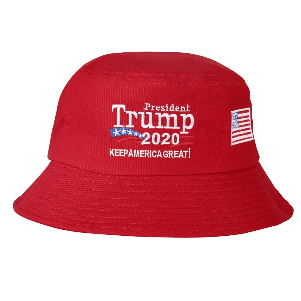 Fedoras Панама для рыбака Sunhant President Trump держать американские большие кепки с вышивкой кепки с плоским козырьком Охота складной затенение - Цвет: Красный