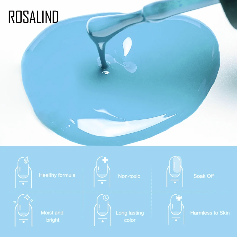 ROSALIND Nail Gel Polish Neon Luminous Hybrid Varnish Manicure Semi Permanent UV Gel Nail Art Base Top Coat Gel Nail Polish New