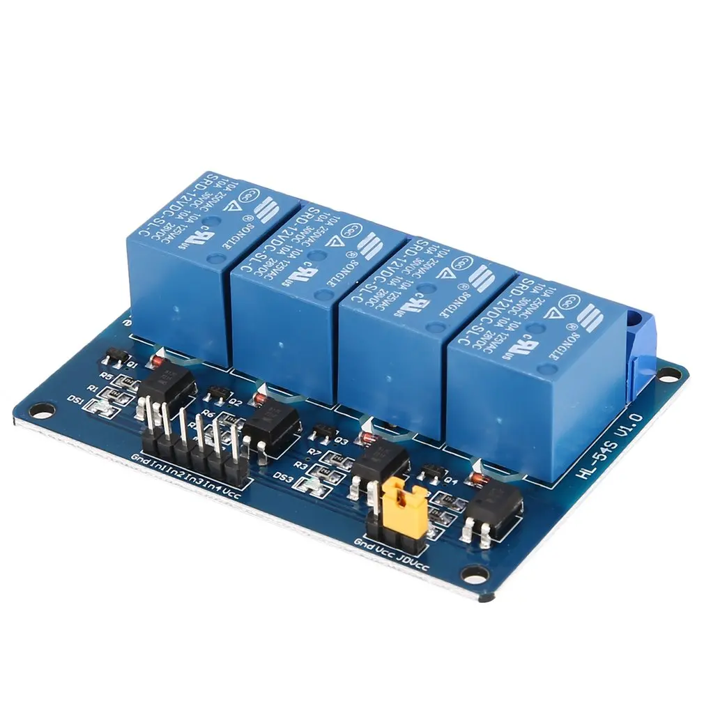 12V 4-канальный Релейный модуль Интерфейс доска низкого уровня триггера анод для Arduino SCM, что управляется PLC умного дома дистанционного Управление переключатель