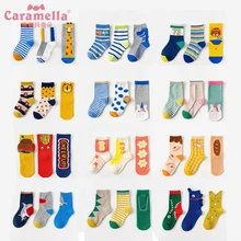 Caramella/3 пары, хлопковый для новорожденных, носки Новые короткие носки для маленьких мальчиков и девочек Забавные милые унисекс Детские носки Подарочная сумка для детей от 0 до 12 лет