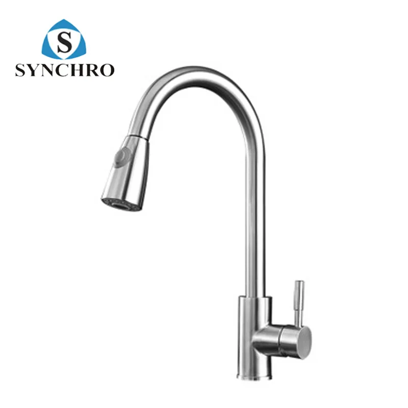 

304 Stainless Steel Pulling Kitchen Faucet Hot And Cold Washing Basin Sink Tap