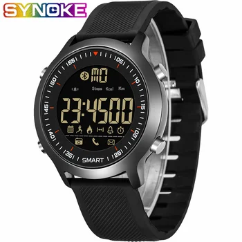 

SYNOKE Digital Smart Watch Men Pedometers Message Reminder Sport Waterproof Watch Bluetooth Wrist Watches for iOS Android 8302