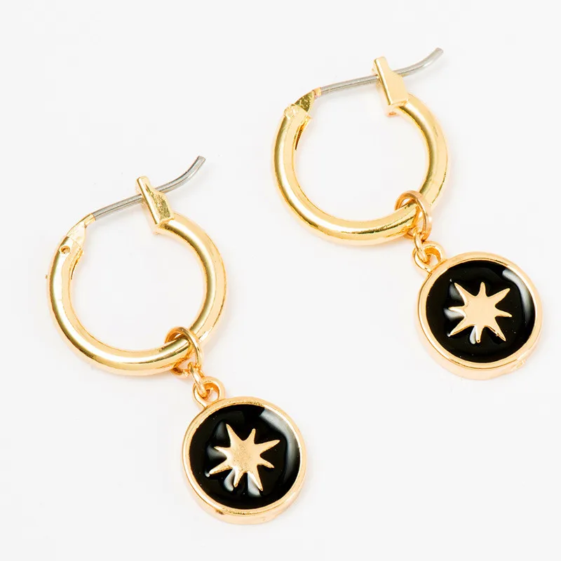 

Vintage Star Sun Enamel Round Geometric Dangle Earrings Ethinc Statement Jewelry Trendy Earrings for Women Holiday Gifts