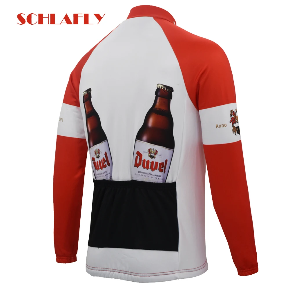 Duvel beer mevn красный Велоспорт jersery с длинным рукавом Ретро велосипед зима флис шерсть и без флис велосипедная одежда schlafly осень
