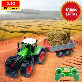 

2.4G 1:16 Simulation Dump Truck Remote Control Farmer Watering Car With 3PCS Battery Light Music Vehicles For Kid Gifts RC Toys
