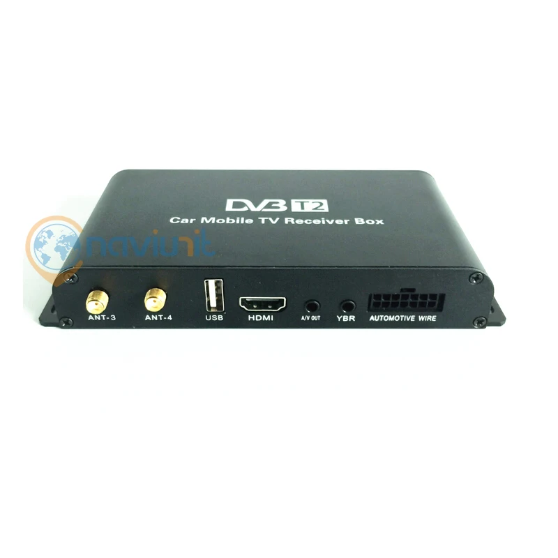 Автомобильный 4 антенный DVB-T2 180-200 км/ч, 4 чипа DVB T2, Автомобильный цифровой ТВ-тюнер HD 1080 P, ТВ-приемник DVBT2