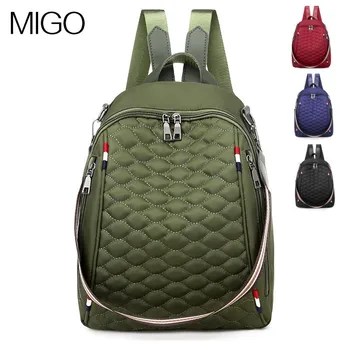 

Lingge backpack multi-functional Oxford cloth double shoulder bag Korean embroidered thread single shoulder bag schoolgirl bag