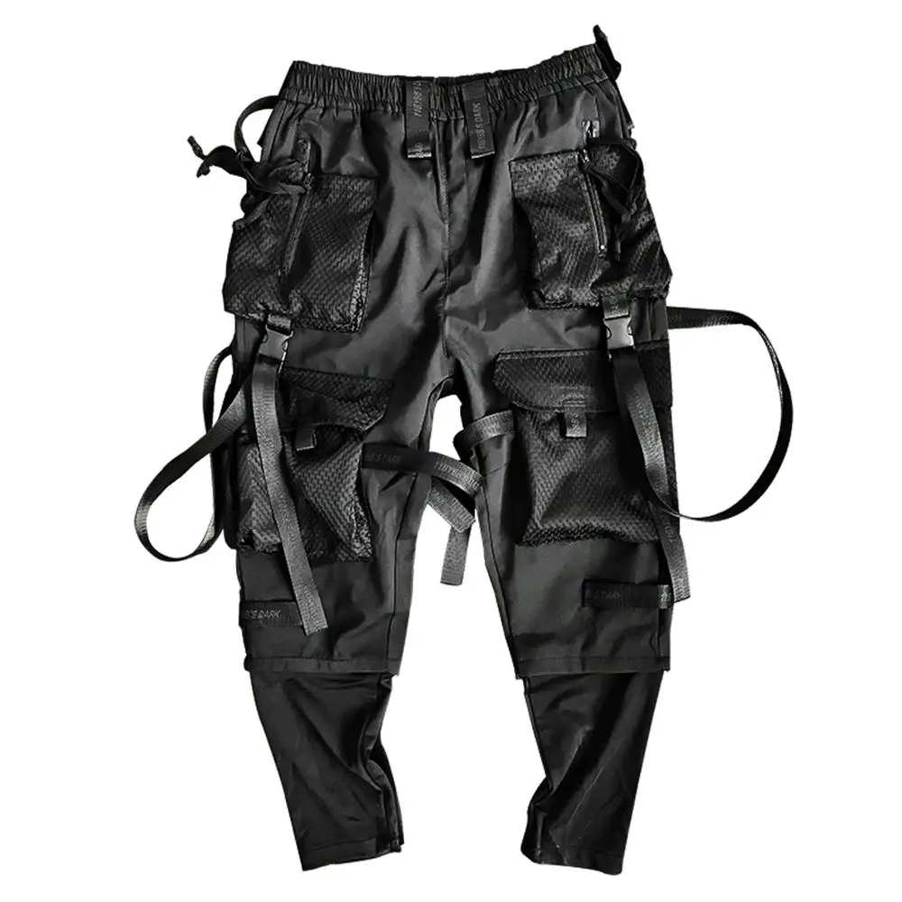 Ribbons Multi Pockets Cargo Pants Harajuku Casual Track Trouser Streetwear Techwear Pants Joggers Cyberpunk Men's clothes 6