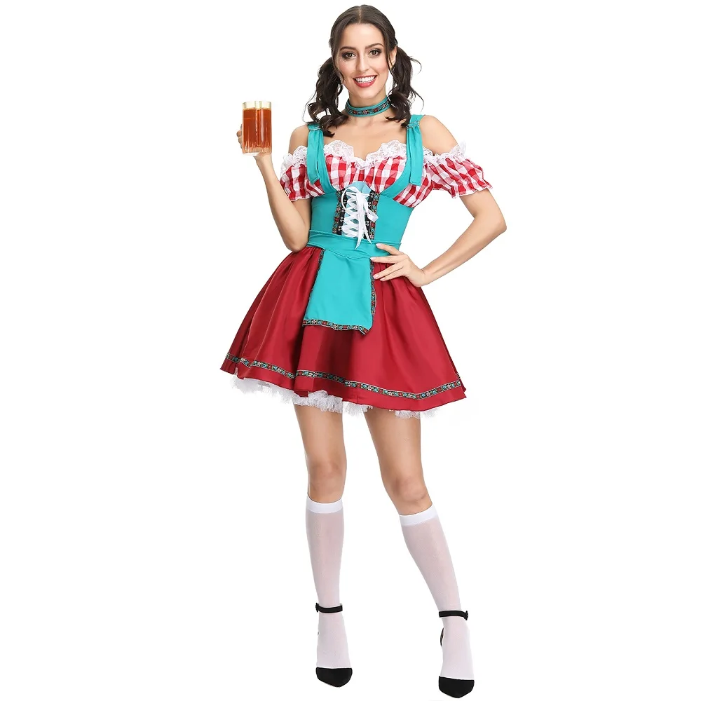 Женское сексуальное пиво oktoberfest девушка косплей костюм немецкий баварское пиво Wench Canival костюм праздничная одежда нарядное платье - Цвет: as shown