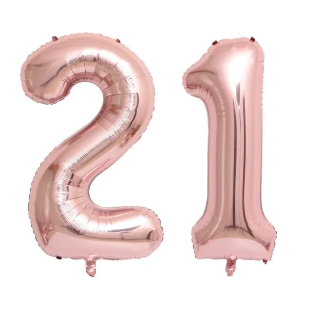 rose gold 21 2 шт., 30 Вт, 40 дюймов розовое золото Фольга воздушные шары для взрослых 30th День рождения Юбилей, 16, 18, 20, 25 60 золотистый цифра серебряные украшения Globos - Цвет: rose gold 21