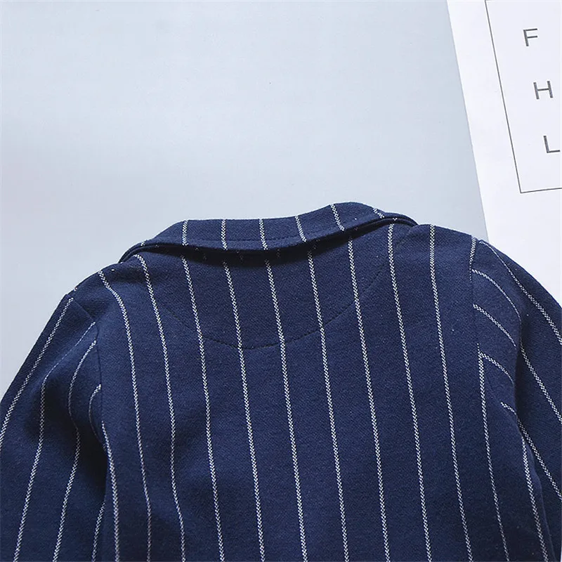 New Fashion Stripe Kid Children Suit Baby Boy Clothes Boys Clothing Coat+pant+T-shirt 3pcs Clothing Sets Baby Boy Clothing