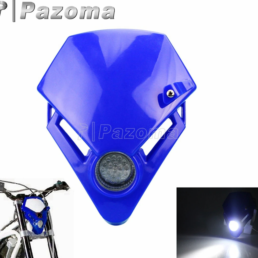 Dual Motorcycle Street Fighter LED Head Lamp Headlight For Yamaha Suzuki Honda 