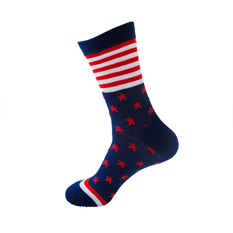 Повседневные носки, разноцветные, для путешествий, с принтом, хлопок, полиэстер, спандекс, чулочно-носочные изделия, обувь, аксессуары,, американский президент, выбор Y6 - Цвет: Navy 1