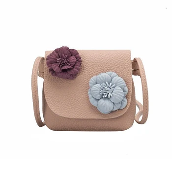 

Girls Shoulder Bag Kid Crossbody Flowers Coin Purse Leather Strap Bags(Pink)