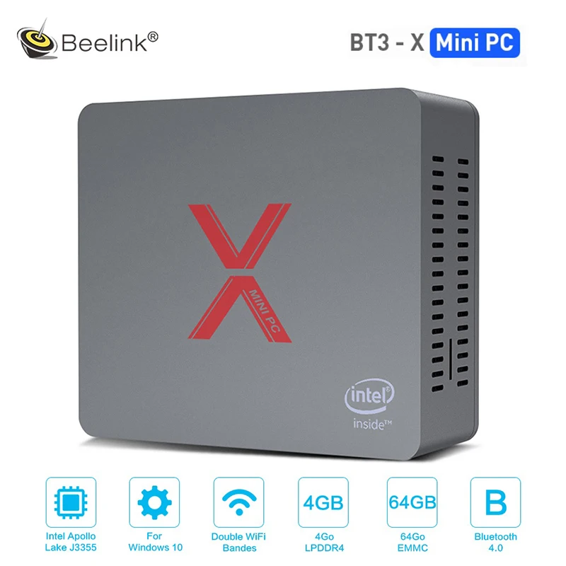 Beelink BT3 X мини ПК Windows 10 Intel Apollo Lake J3355 Graphics 500 4 Гб DDR4 64 ГБ eMMC 2 4G + 5 8G Wi Fi 1000 Мбит/с ТВ