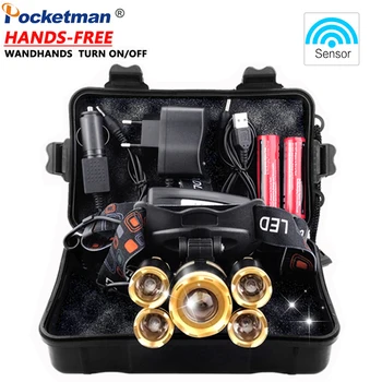 

Powerful Headlamp DC Rechargeable Headlight Zoom Head Light T6 LED Head Lamp Waterproof Head Torch Use 18650 Battery